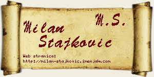 Milan Stajković vizit kartica
